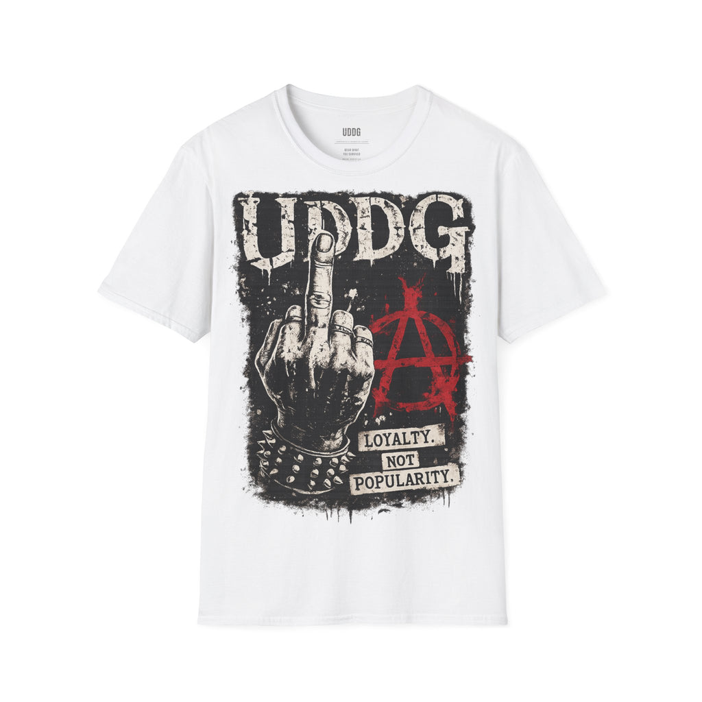 UDDG Noise Series 02 – Gebroken Systeem. Sterk Hart. Wit Punk T-Shirt
