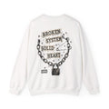 UDDG Noise Series 02 – Broken System. Solid heart. White Punk Sweatshirt.