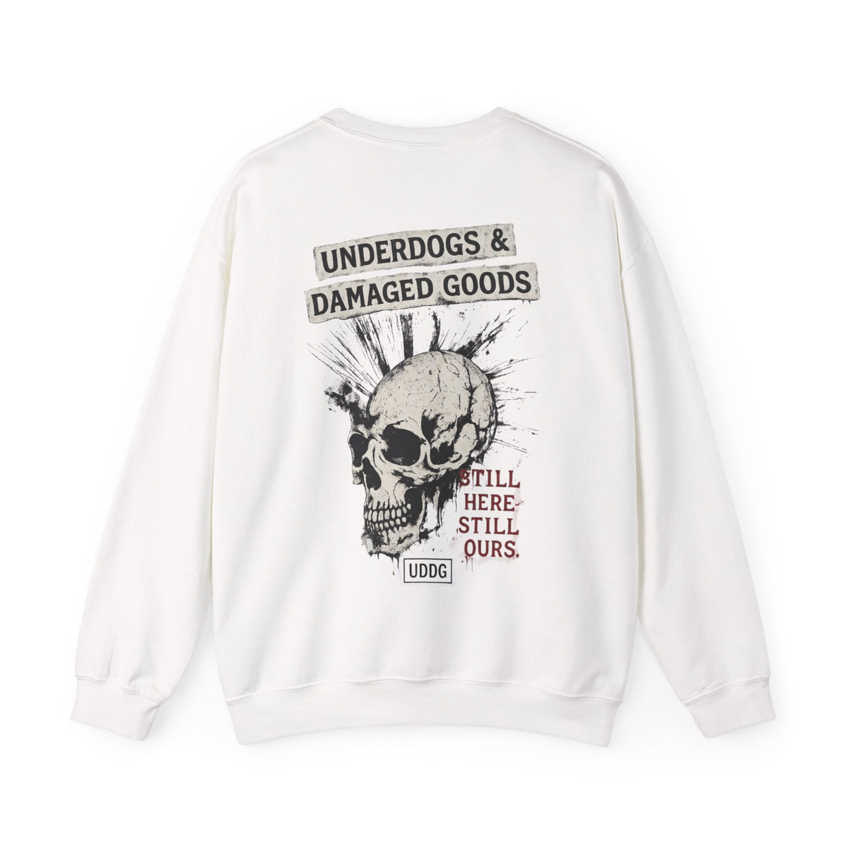 UDDG Noise Series 01 – Still here. Still ours. White Punk Sweatshirt