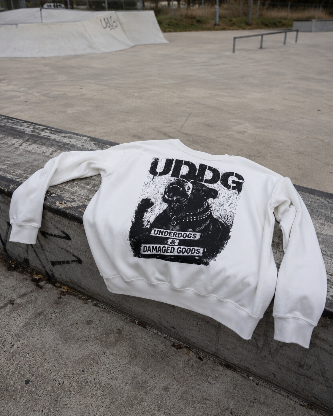UDDG Noise Series 03 – Not Your Breed. Not Your Rules. White Punk Sweatshirt