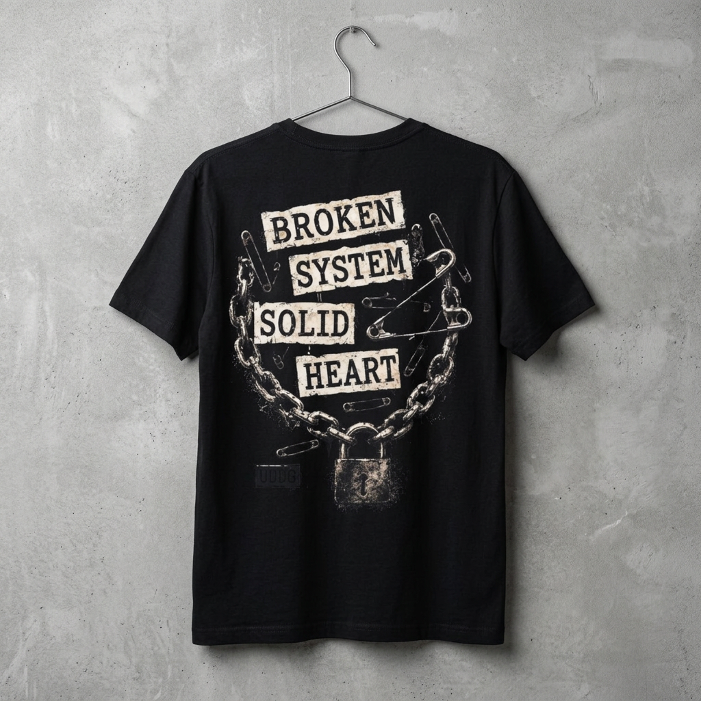 UDDG Noise Series 02 – Broken System. Solid Heart - Punk T-Shirt