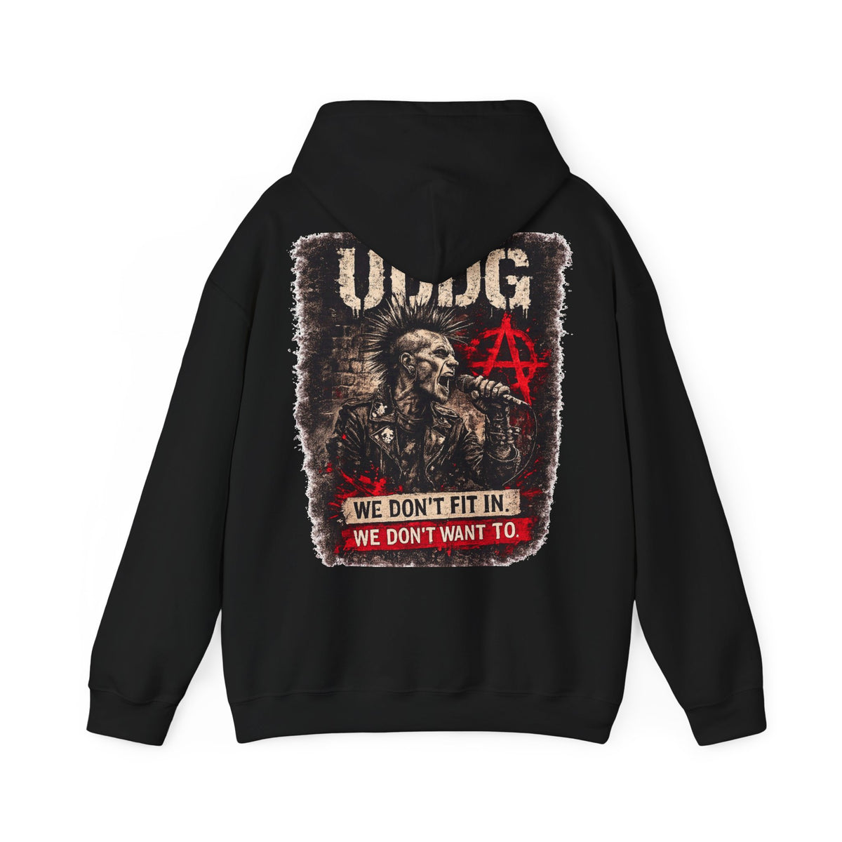 UDDG Riot Series 07 – No encajamos. No queremos encajar. Sudadera Punk