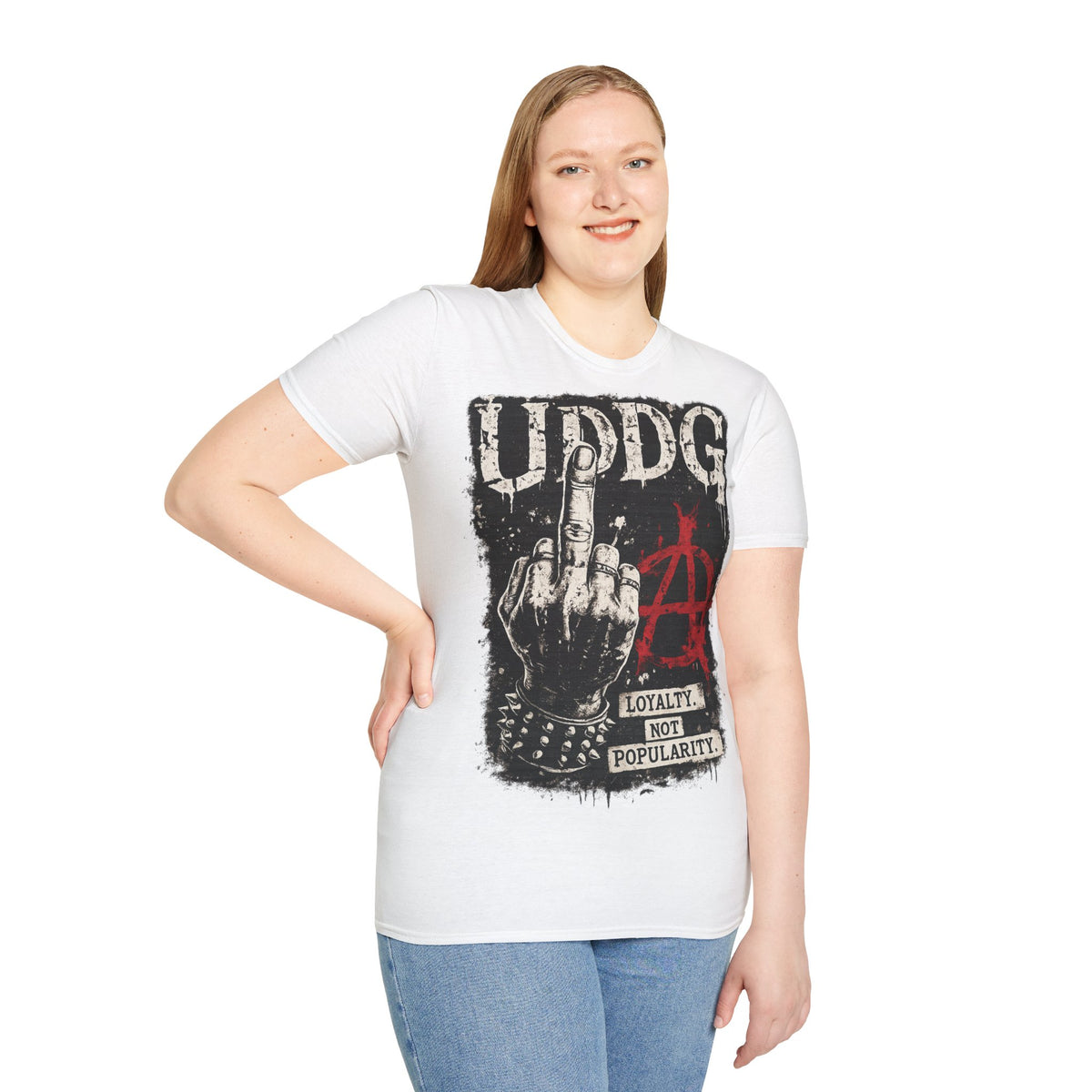 UDDG Noise Series 02 – Gebroken Systeem. Sterk Hart. Wit Punk T-Shirt